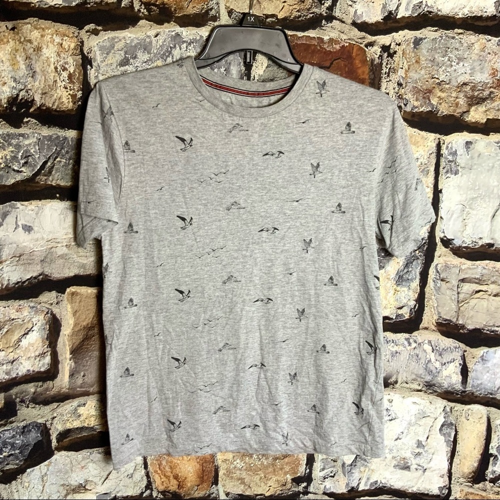 Cactus Man Gray TShirt w Birds Men Sm